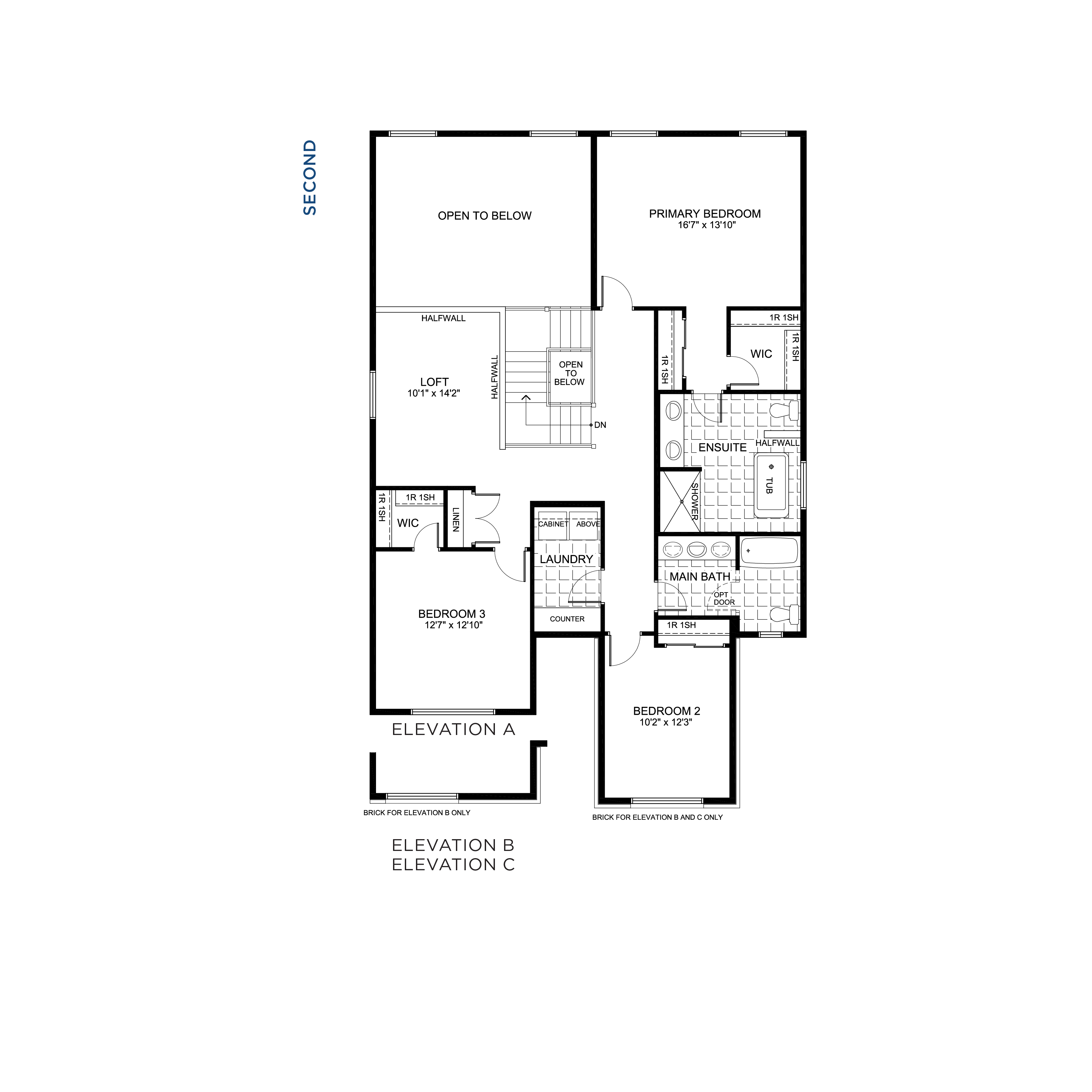 Floorplan Second Level - Bradshaw