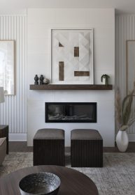 Sirius model home Great Room fireplace.