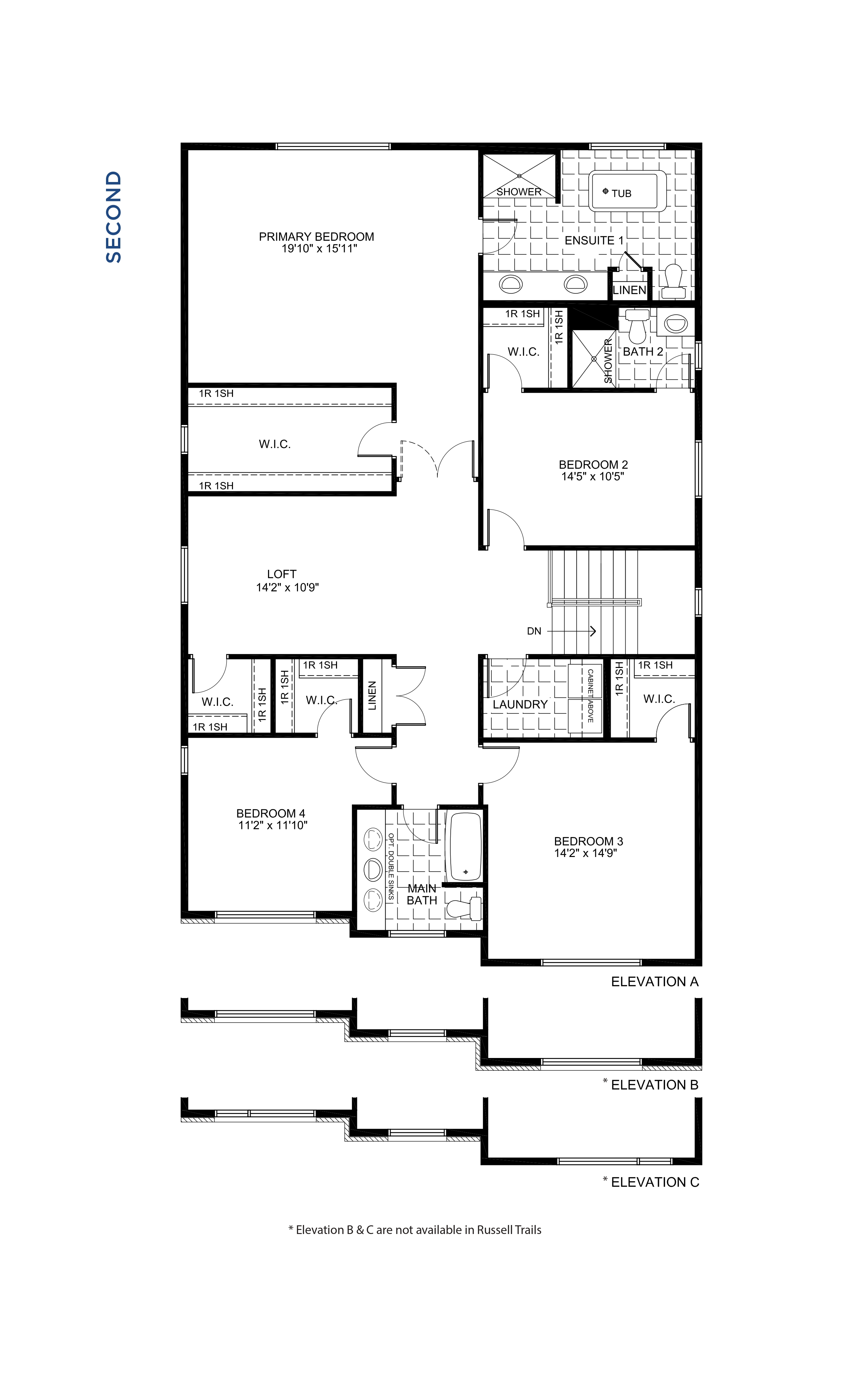 Floorplan Second Level - Cambridge