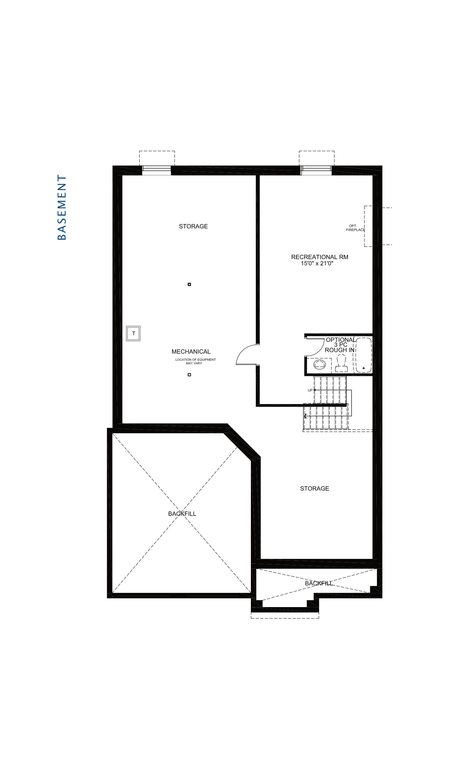 Floorplan Basement Level - Cambridge
