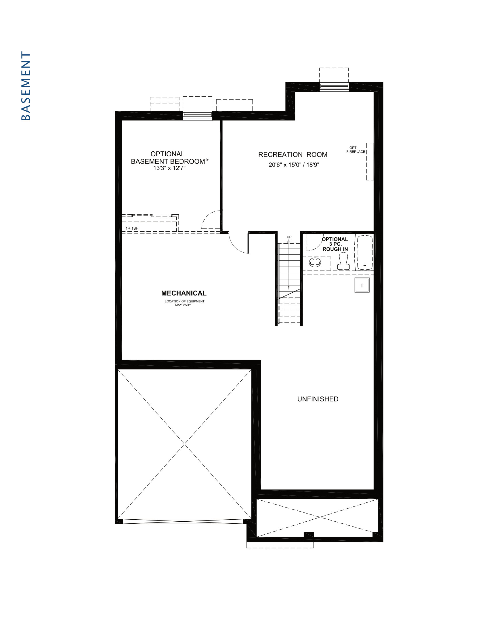 Floorplan Basement Level - Linden
